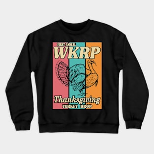 Thanksgiving Day WKRP Turkey Drop Vintage Retro 70s Funny Gift Crewneck Sweatshirt